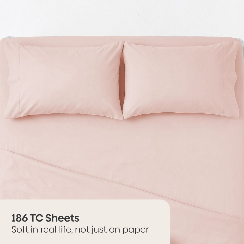 Tokiiro 100% Cotton Solid King Size Bedsheet, 186 TC - Solid Bedsheets | haus & kinder