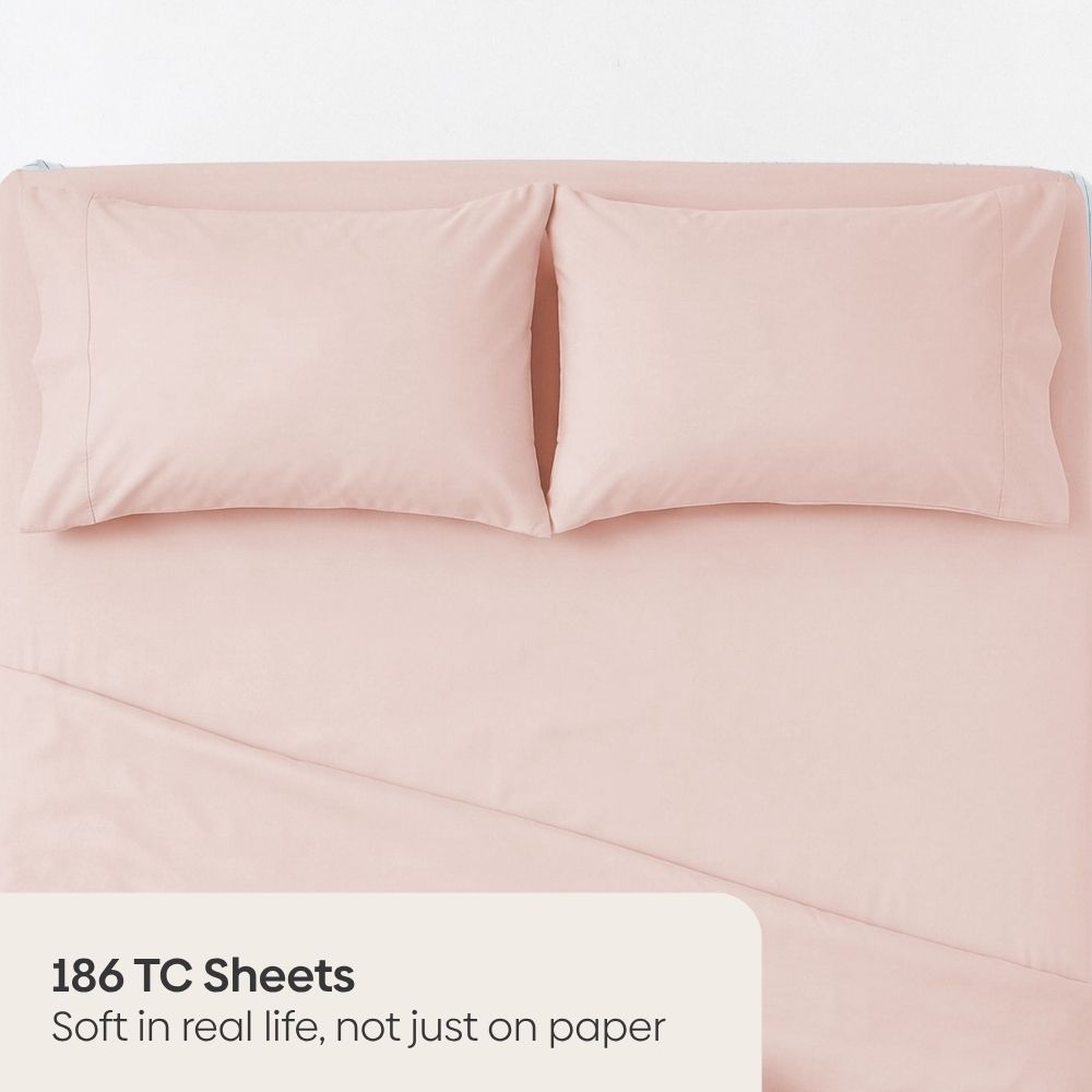 Tokiiro 100% Cotton Solid Double Bedsheet, 186TC - Solid Bedsheets | haus & kinder