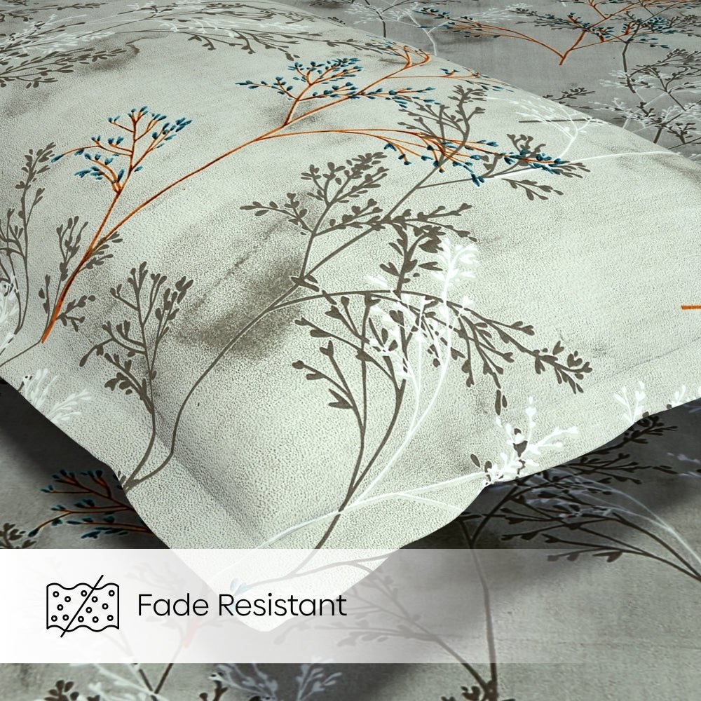 Serene Branch Blue 100% Cotton Double Size Bedsheet, 144 TC - Double Size | haus & kinder