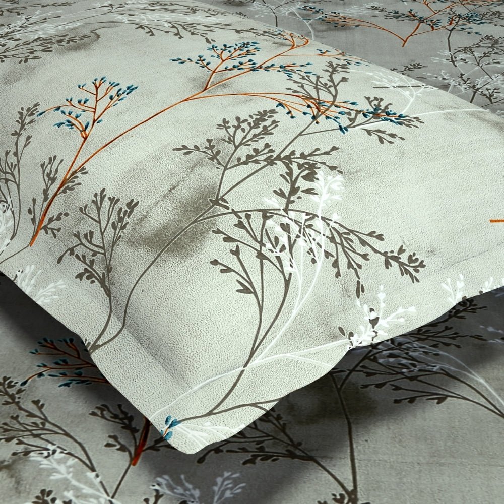 Serene Branch Blue 100% Cotton Double Size Bedsheet, 144 TC - Double Size | haus & kinder