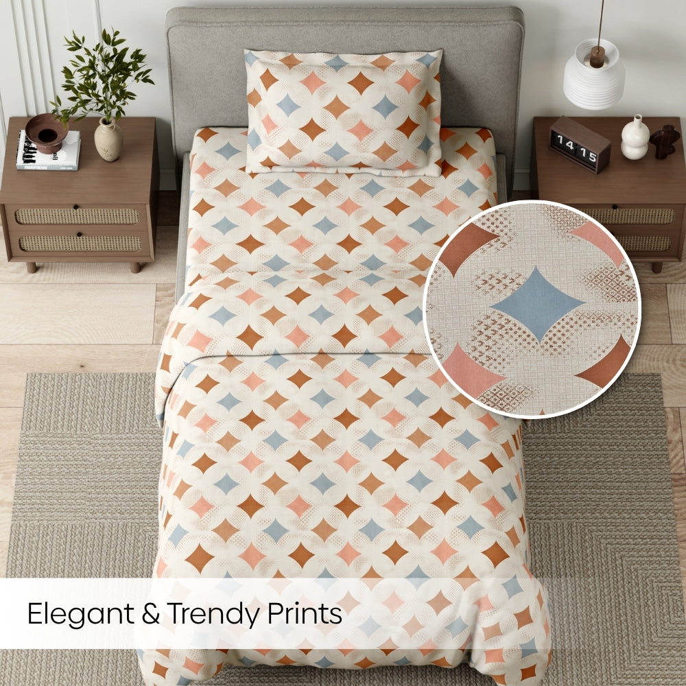 Desert Diamonds Single Size Bedsheet, 144 TC