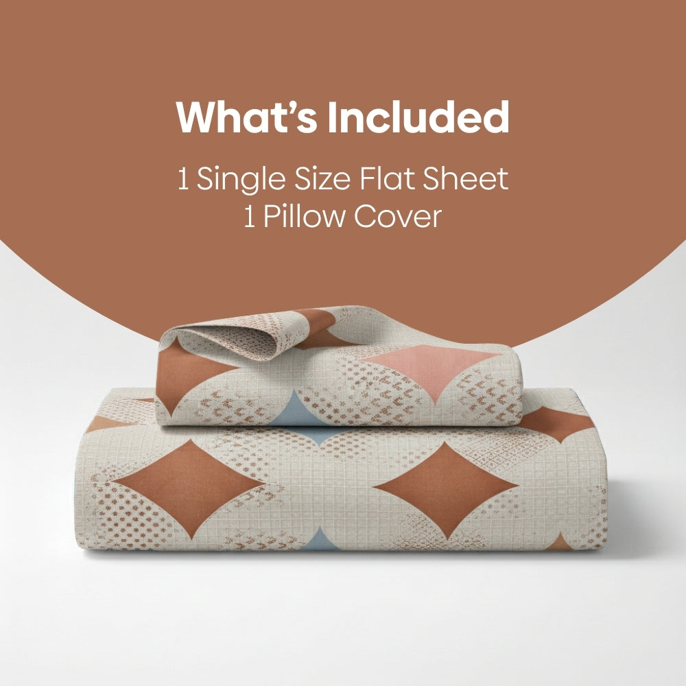 Desert Diamonds Single Size Bedsheet, 144 TC