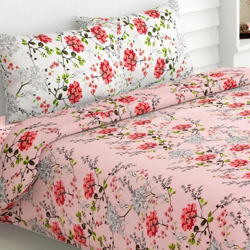 Victorian Summer Dream, 100% Cotton Double Size Bedsheet, 186 TC - Bedsheets | haus & kinder