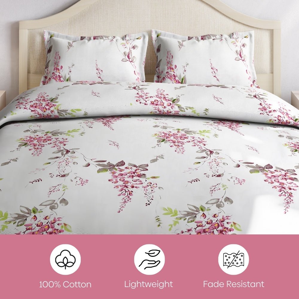 Garden Floral Magic 100% Cotton Double Bed Size,186 TC - Bedsheets | haus & kinder