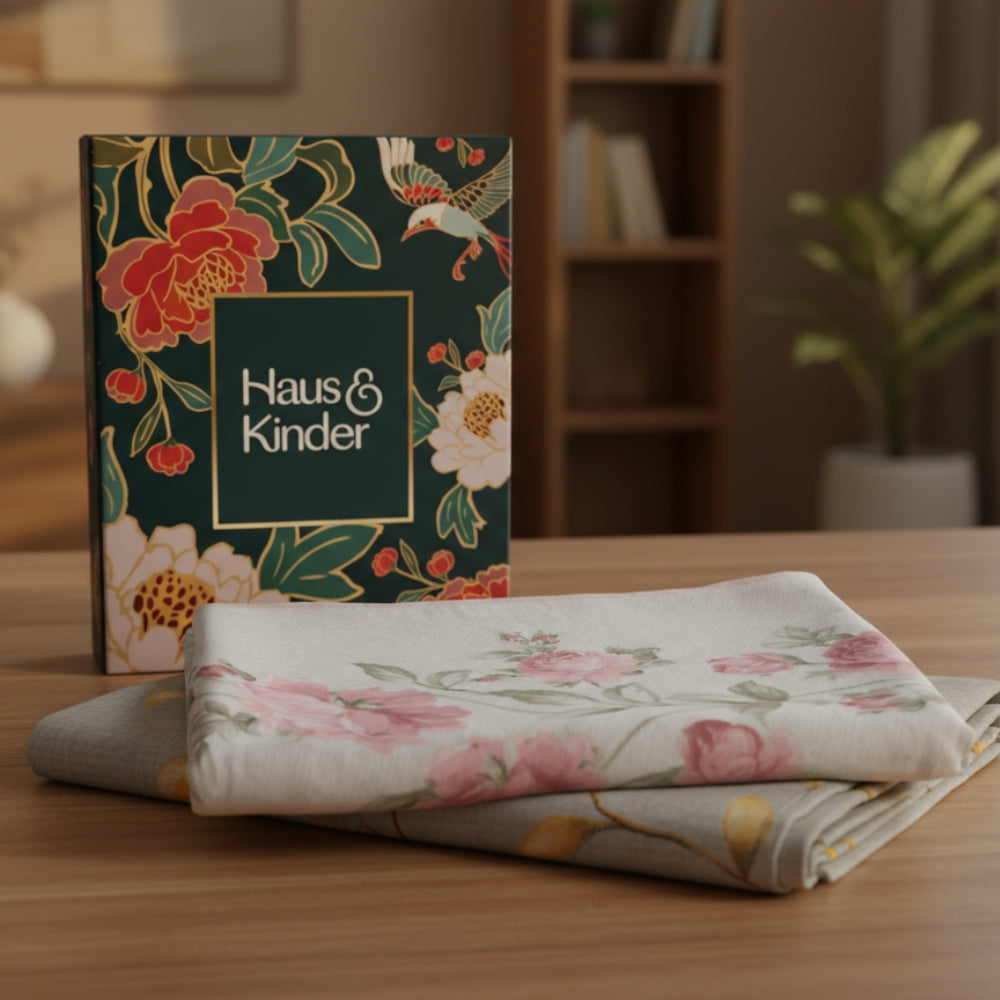 Florence Single Bed Sheet Set of 4, Ivory & Pink