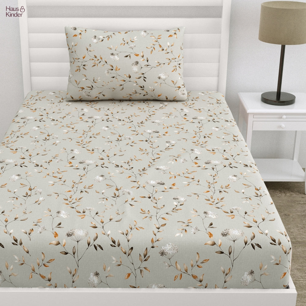 Florence Single Bed Sheet Set of 4, Ivory & Pink