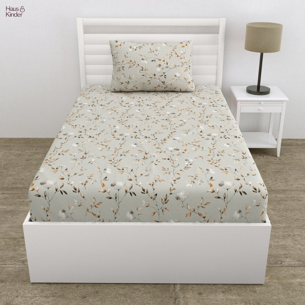 Florence Single Bed Sheet Set of 4, Ivory & Pink