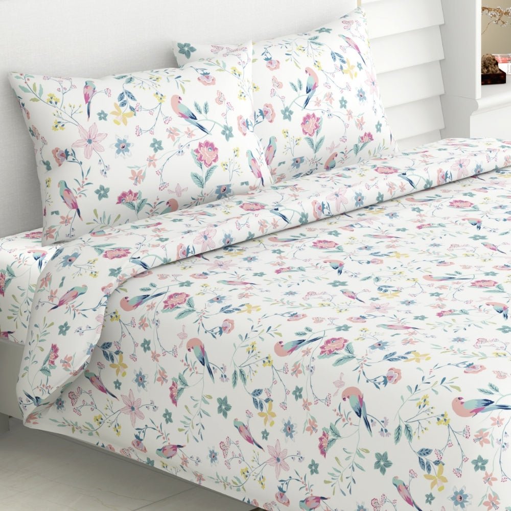 Exotic Wings, 100% Cotton King Bedsheet, 186 TC - Bedsheets | haus & kinder