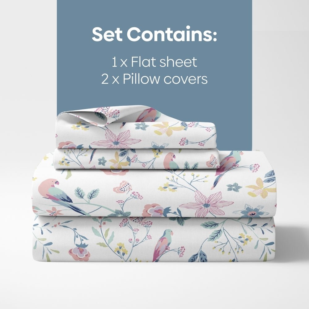 Exotic Wings, 100% Cotton King Bedsheet, 186 TC - Bedsheets | haus & kinder