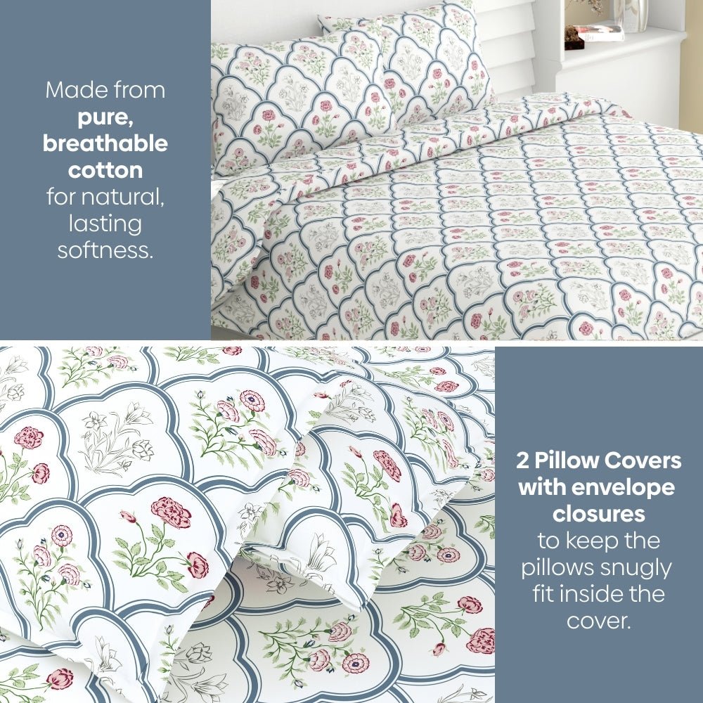 Classic Trells, 100% Cotton King Size Bedsheet, 186 TC - Bedsheets | haus & kinder