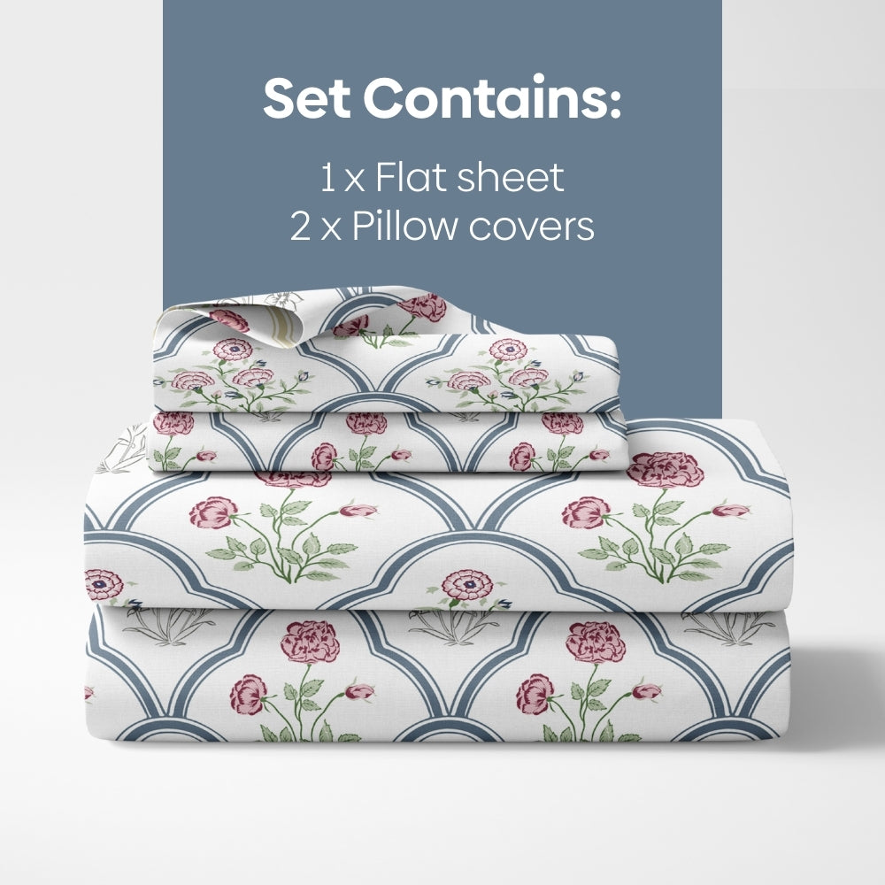 Classic Trells, 100% Cotton King Size Bedsheet, 186 TC