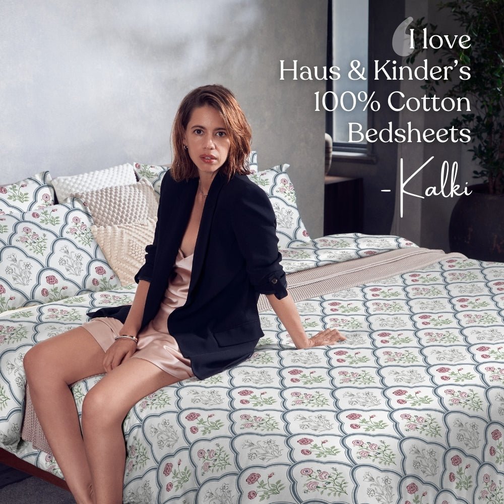 Classic Trells, 100% Cotton King Size Bedsheet, 186 TC - Bedsheets | haus & kinder