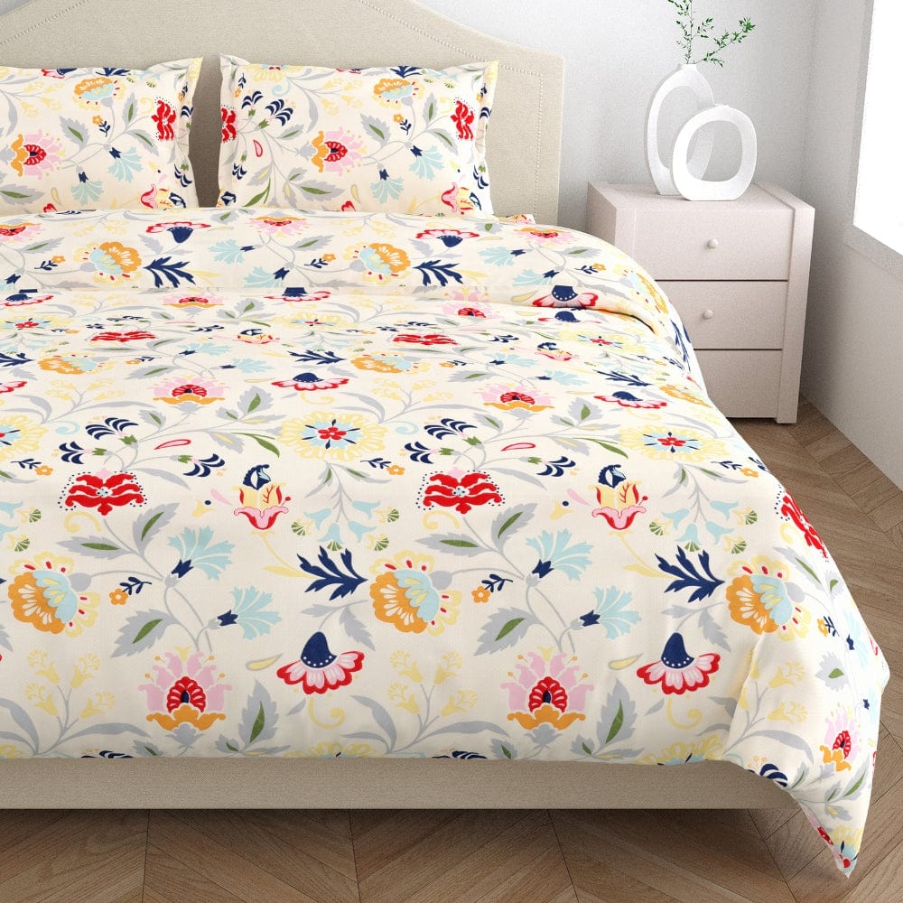 Maison Fleur All-Season Double Microfiber Bedsheet- Yellow, Red