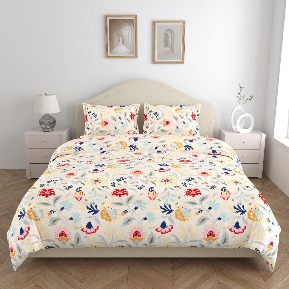Maison Fleur All-Season Double Microfiber Bedsheet- Yellow, Red
