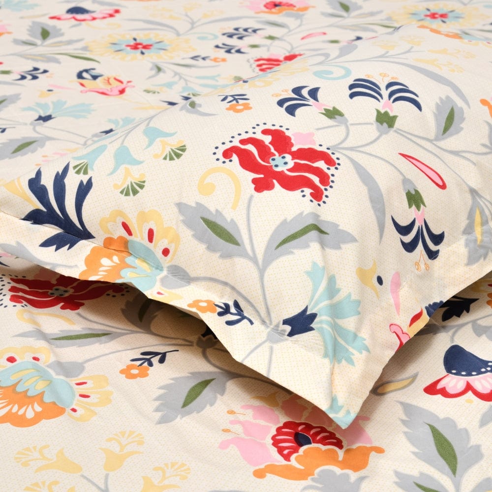Maison Fleur All-Season Double Microfiber Bedsheet- Yellow, Red