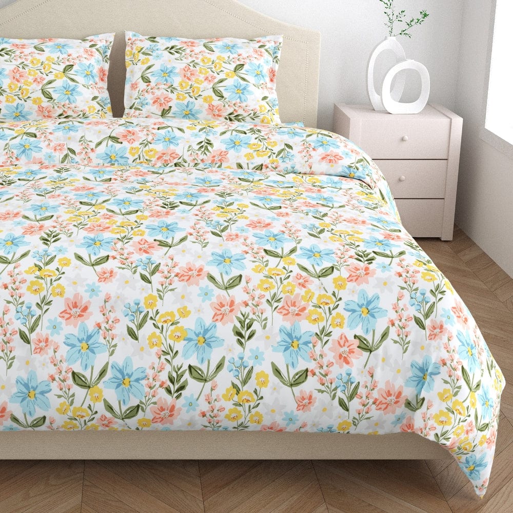 Chateau Luxe All-Season Double Microfiber Bedsheet- White, Blue