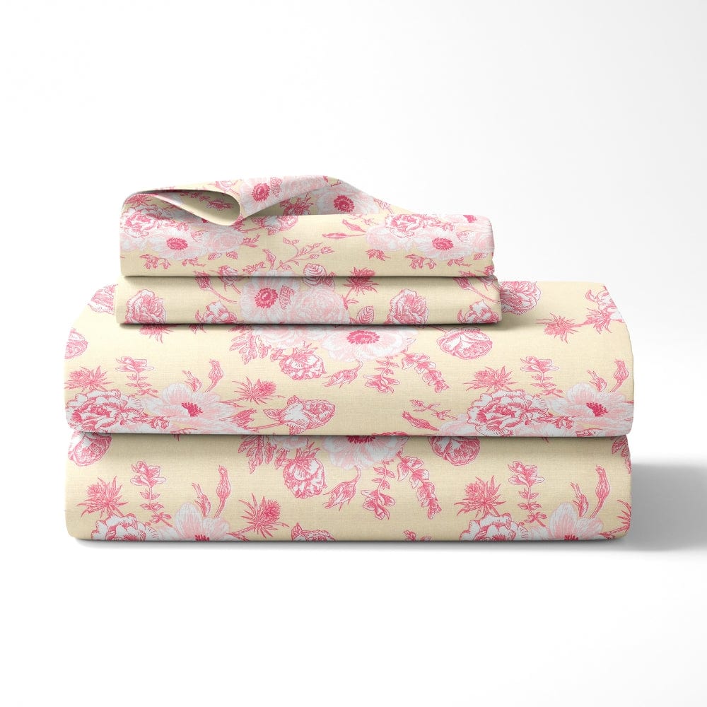Ultra Soft Feel Bedsheet Set, Pink Petaluxe Drift