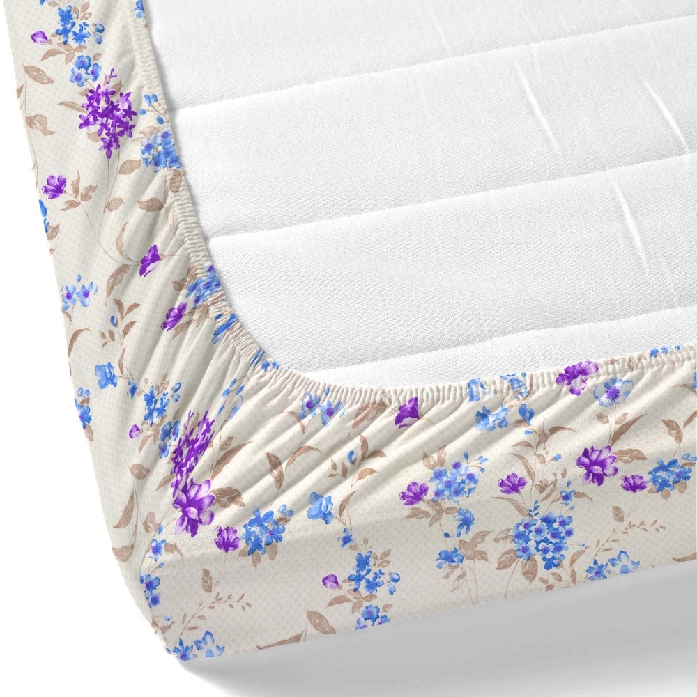 Nordic Haven All-Season Double Microfiber Bedsheet- Purple, White