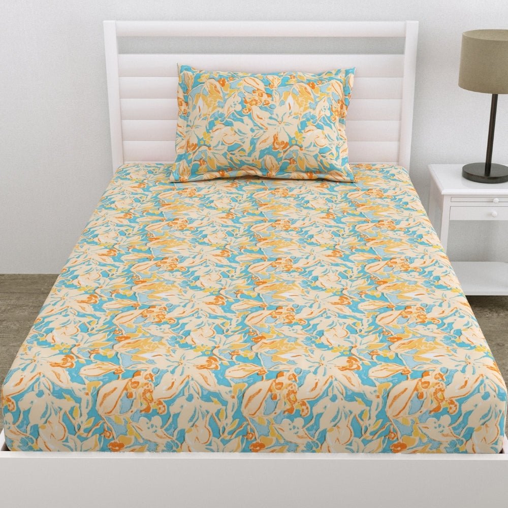 Bloom Soiree Ultra Soft Single Flat Microfiber Bedsheet, Multicolor - Bedsheets | haus & kinder