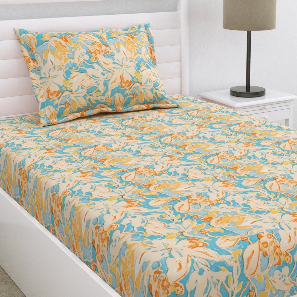 Bloom Soiree Ultra Soft Single Flat Microfiber Bedsheet, Multicolor - Bedsheets | haus & kinder