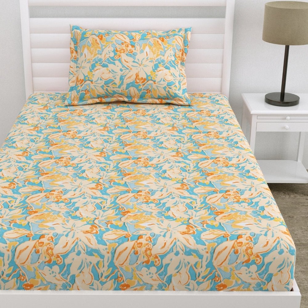 Bloom Soiree Ultra Soft Single Flat Microfiber Bedsheet, Multicolor - Bedsheets | haus & kinder