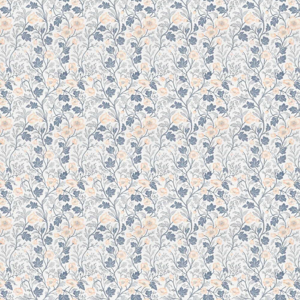 Midnight Blossom Ultra Soft Single Flat Microfiber Bedsheet, Blue