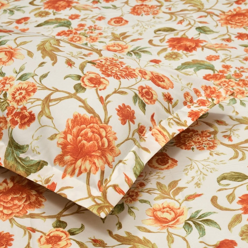Petal Reverie Ultra Soft Single Flat Microfiber Bedsheet, Orange - Bedsheets | haus & kinder