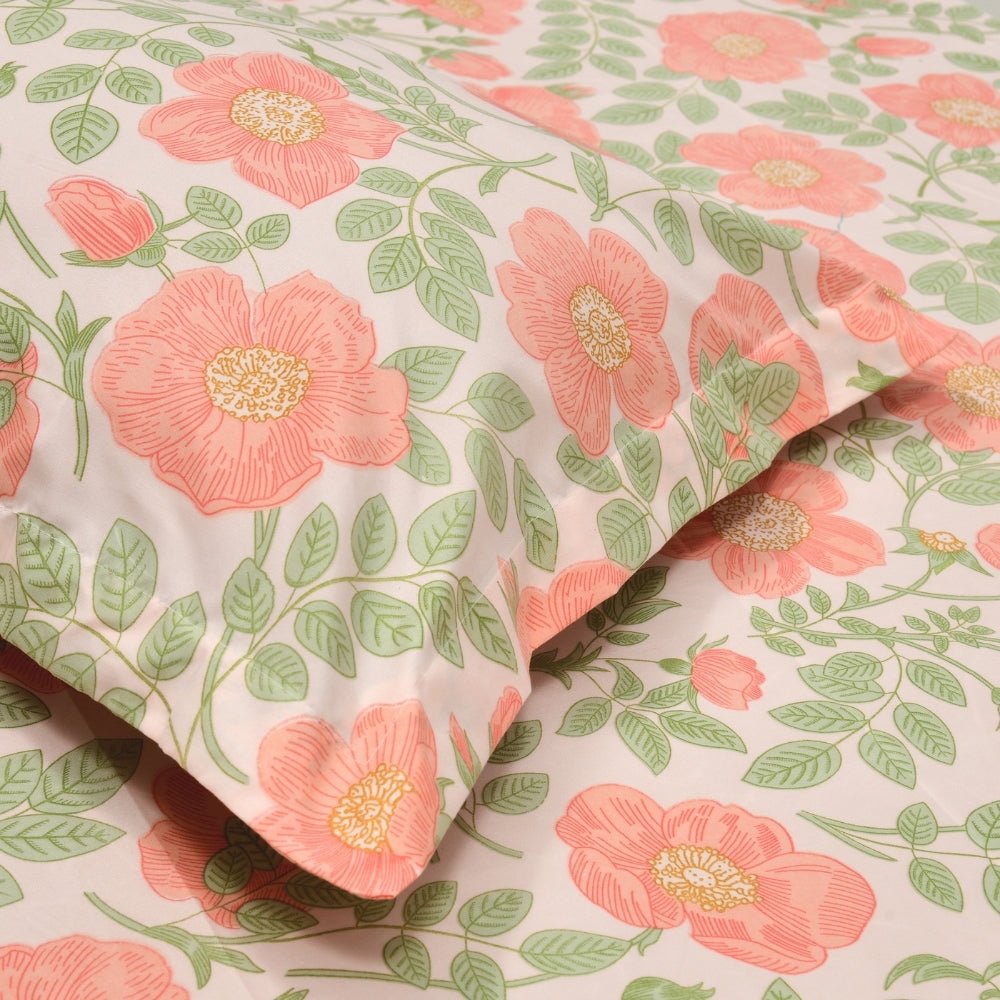 Twilight Florals Ultra Soft Single Flat Microfiber Bedsheet, Pink - Bedsheets | haus & kinder