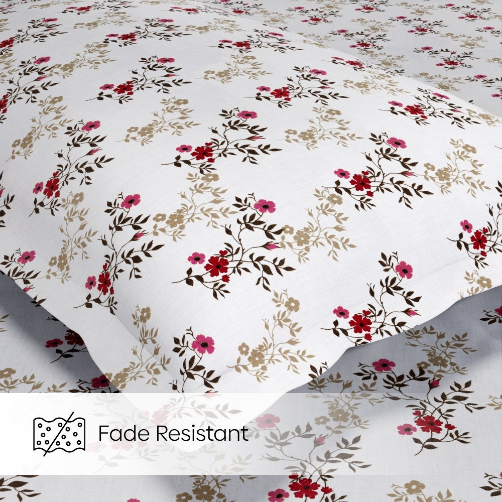 Belle Fleur 100% Cotton Double Flat Bedsheet, 144 TC