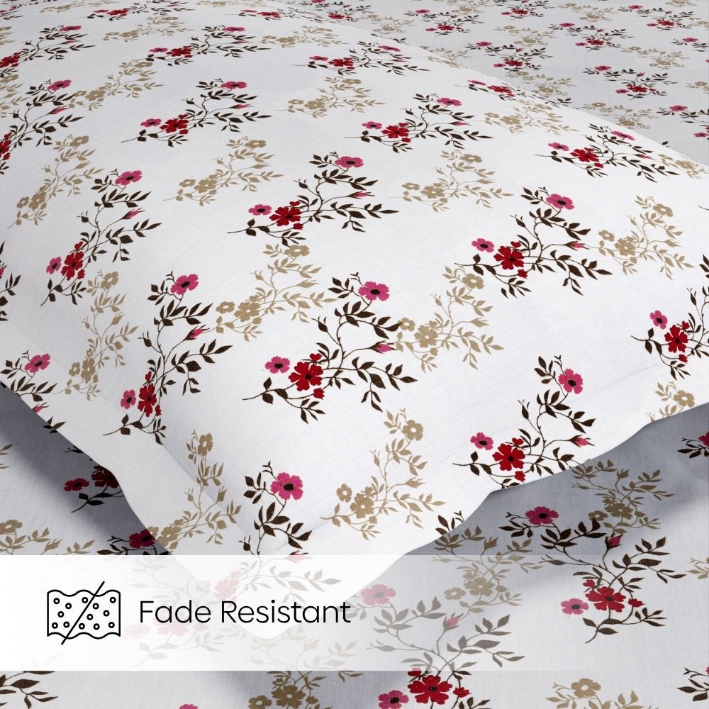 Belle Fleur 100% Cotton Double Flat Bedsheet, 144 TC - Bedsheets | haus & kinder