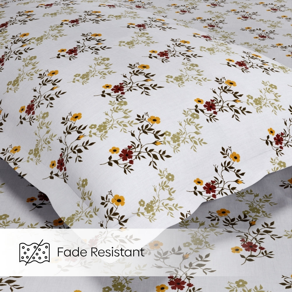 Secret Garden 100% Cotton Double Flat Bedsheet, 144 TC