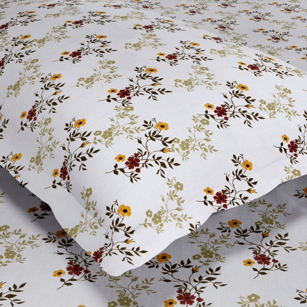 Secret Garden 100% Cotton Double Flat Bedsheet, 144 TC