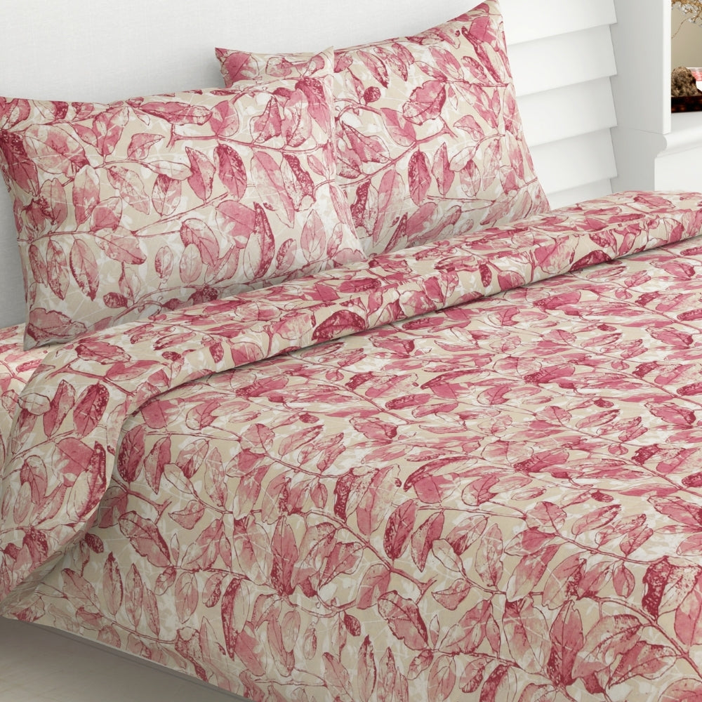 Leafy Oasis, 100% Cotton Double Size Bedsheet, 186 TC