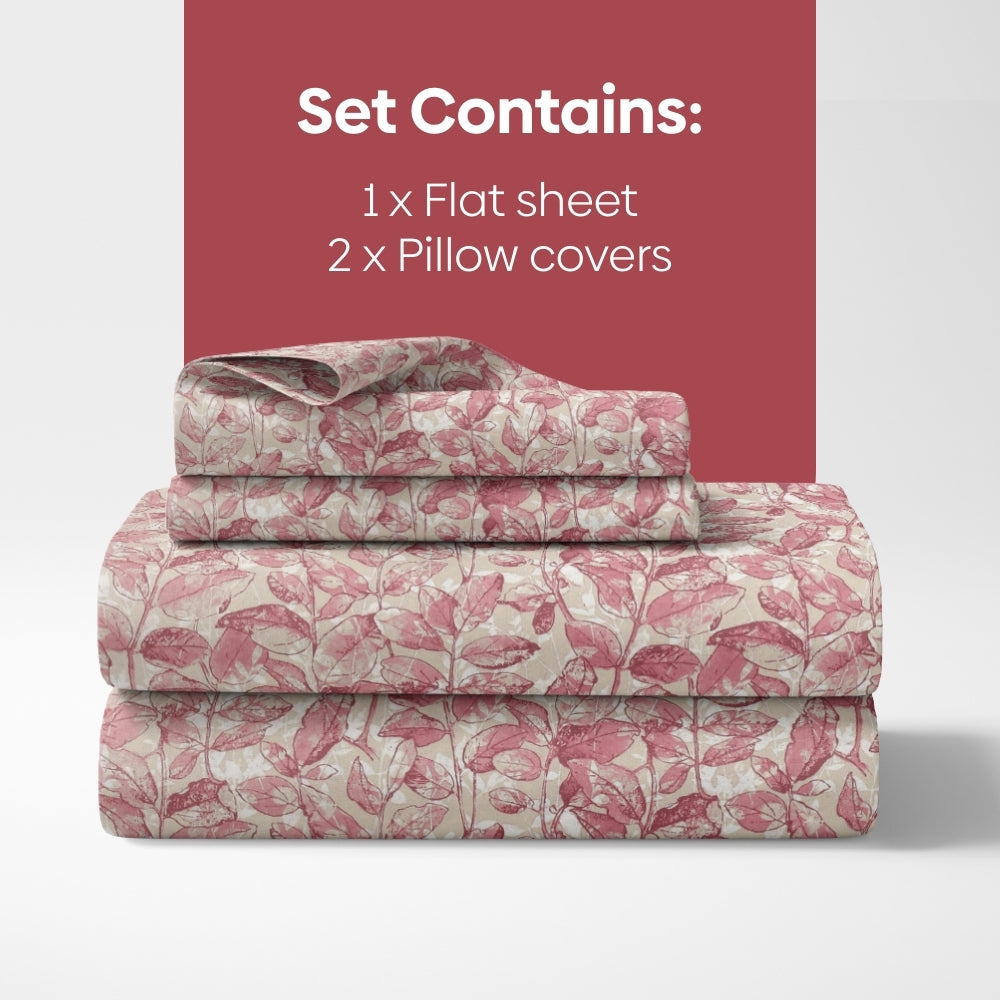 Leafy Oasis, 100% Cotton Double Size Bedsheet, 186 TC