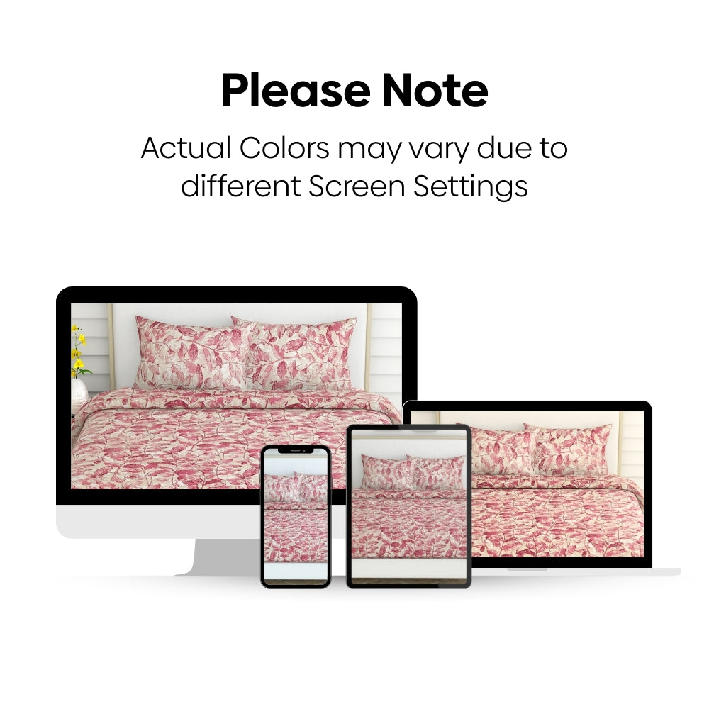 Leafy Oasis, 100% Cotton Double Size Bedsheet, 186 TC