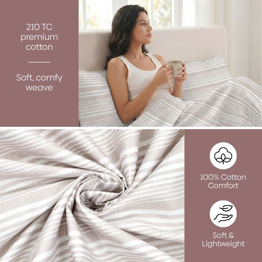 Verde Luxe 100% Cotton Double Size Bedsheet, 300 TC - Bedsheets | haus & kinder