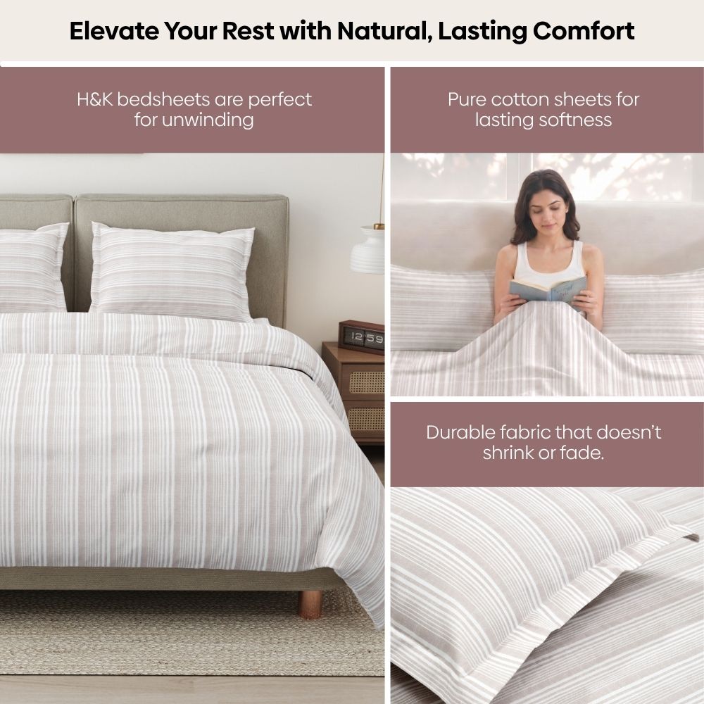 Verde Luxe 100% Cotton King Size Bedsheet, 300 TC - Bedsheets | haus & kinder