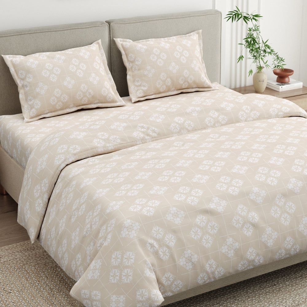 Crystal Loom 100% Cotton King Size Bedsheet, 300 TC