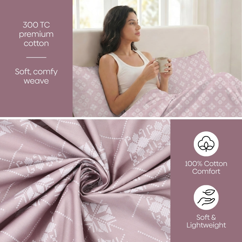 Opal Harmony 100% Cotton Double Size Bedsheet, 300 TC