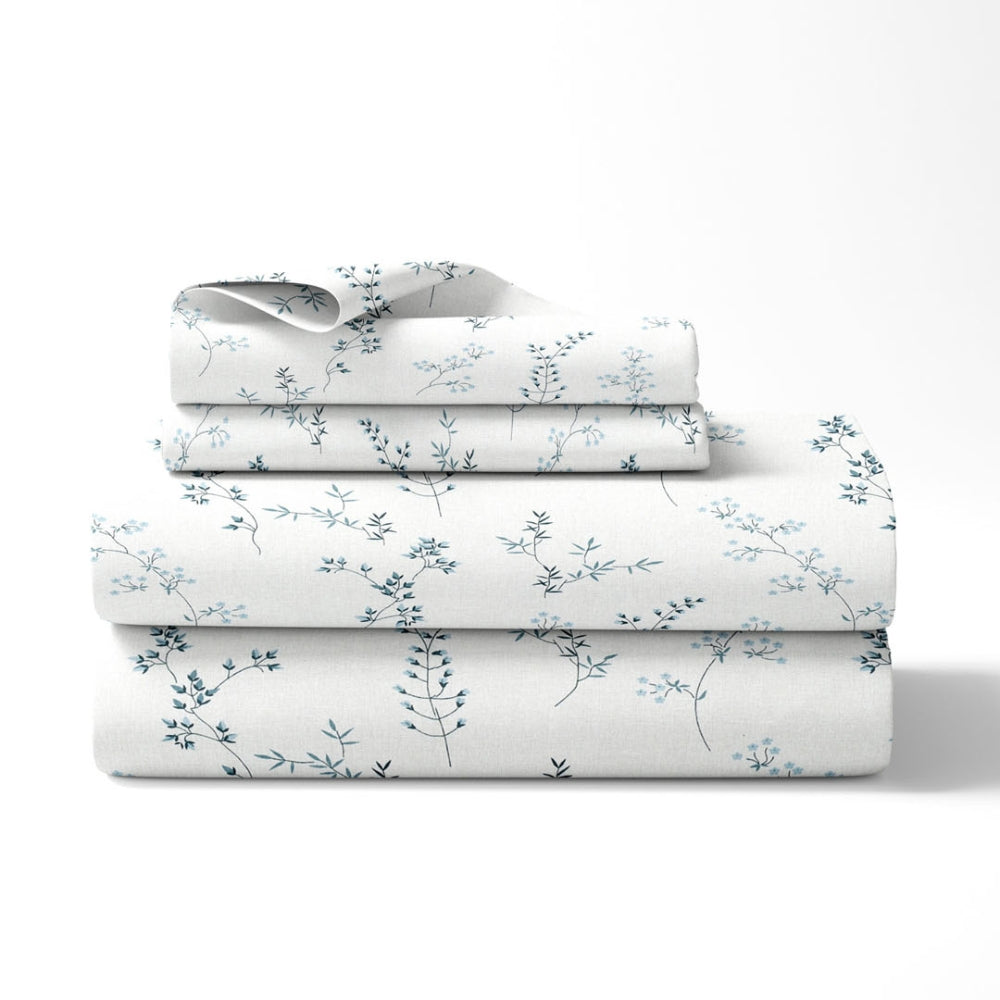 Blossom Nest 100% Cotton Double Size Bedsheet, 144 TC