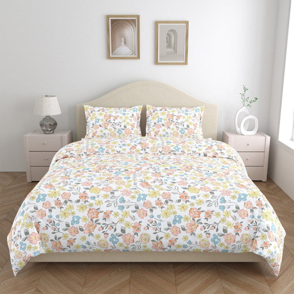 Island Bloom 100% Cotton King Flat Bedsheet, 144 TC