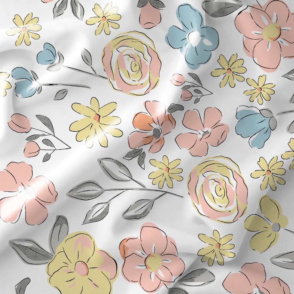 Island Bloom 100% Cotton King Flat Bedsheet, 144 TC