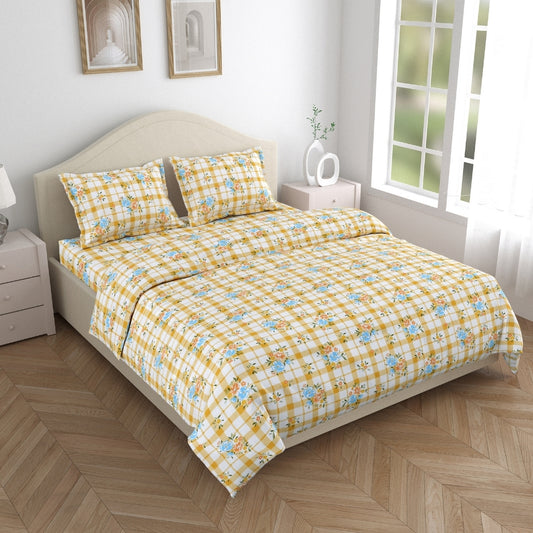 100% Combed Cotton 144 TC Double Flat Bedsheet Iris Whisper