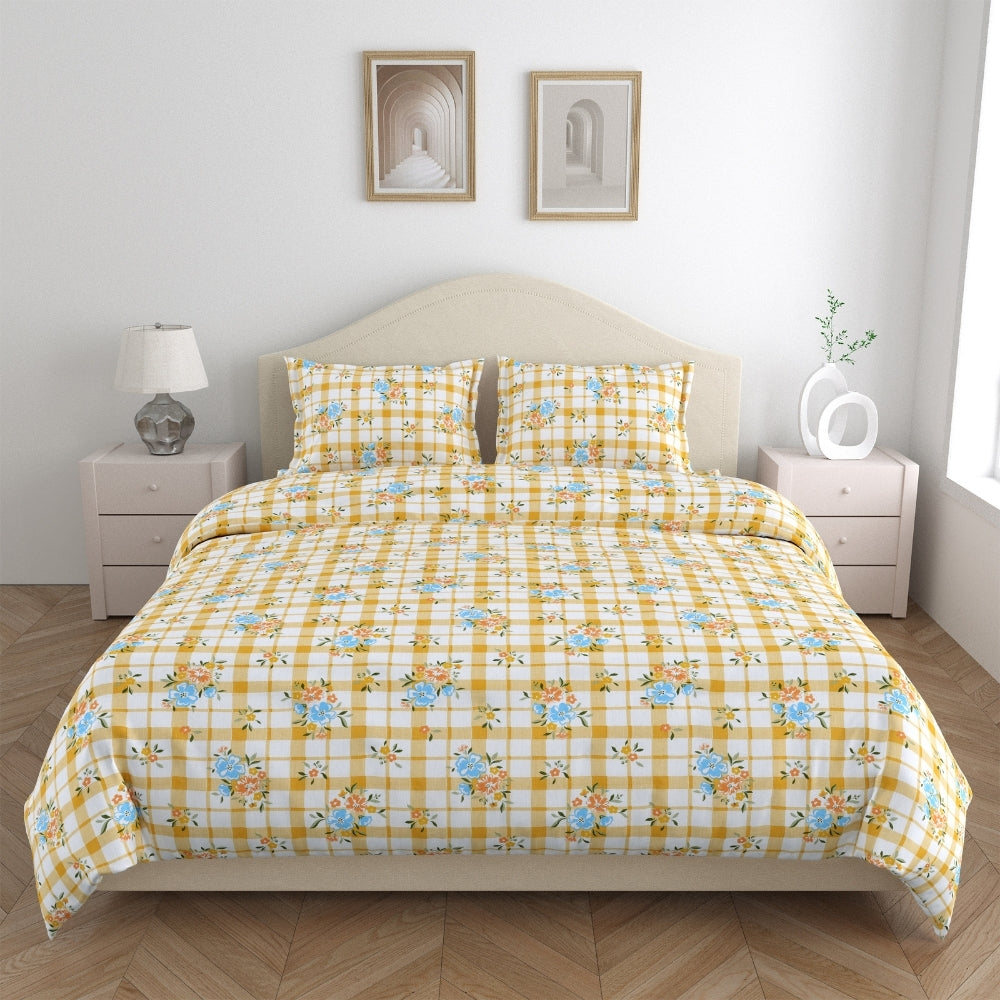 100% Combed Cotton 144 TC Double Flat Bedsheet Iris Whisper
