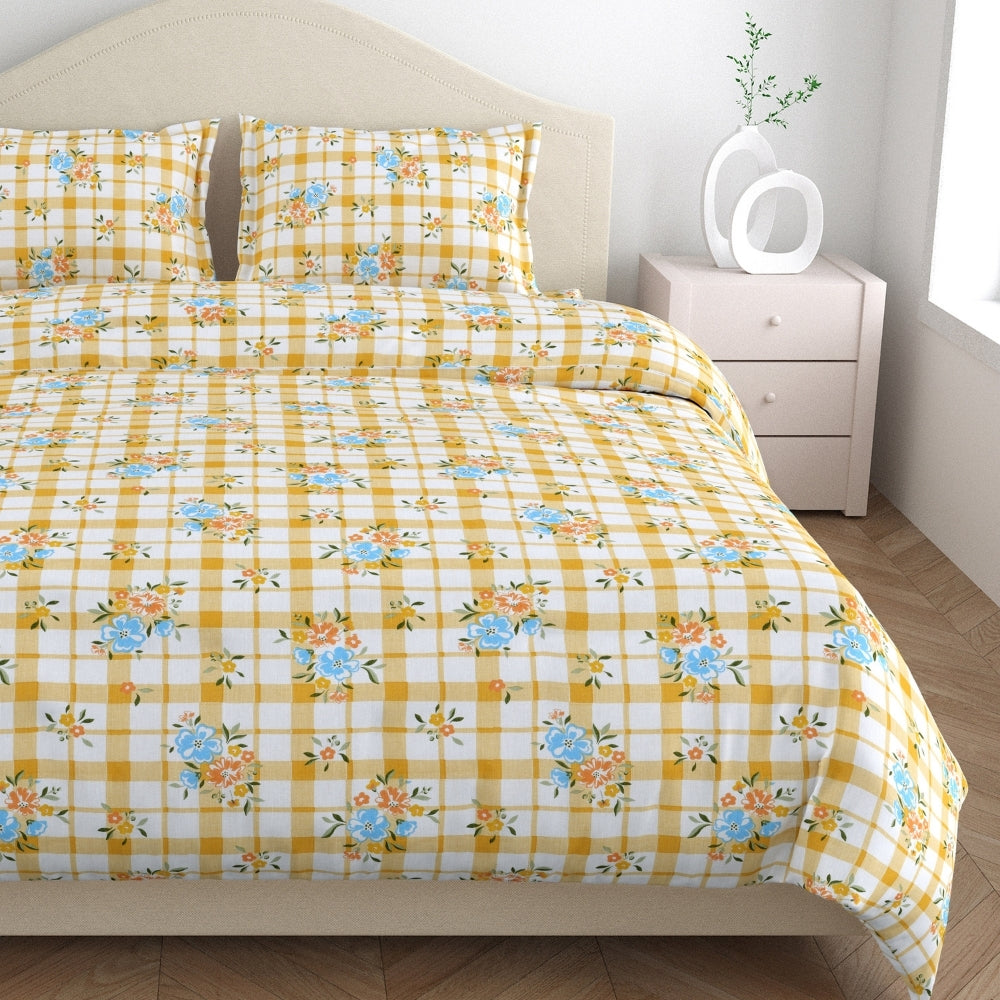 100% Combed Cotton 144 TC Double Flat Bedsheet Iris Whisper