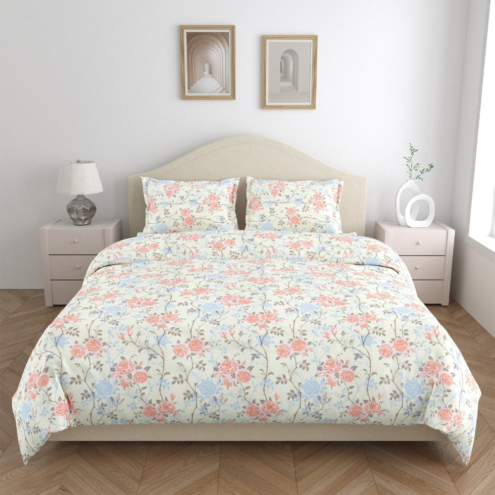 100% Combed Cotton 144 TC King Flat Bedsheet Petalhaze