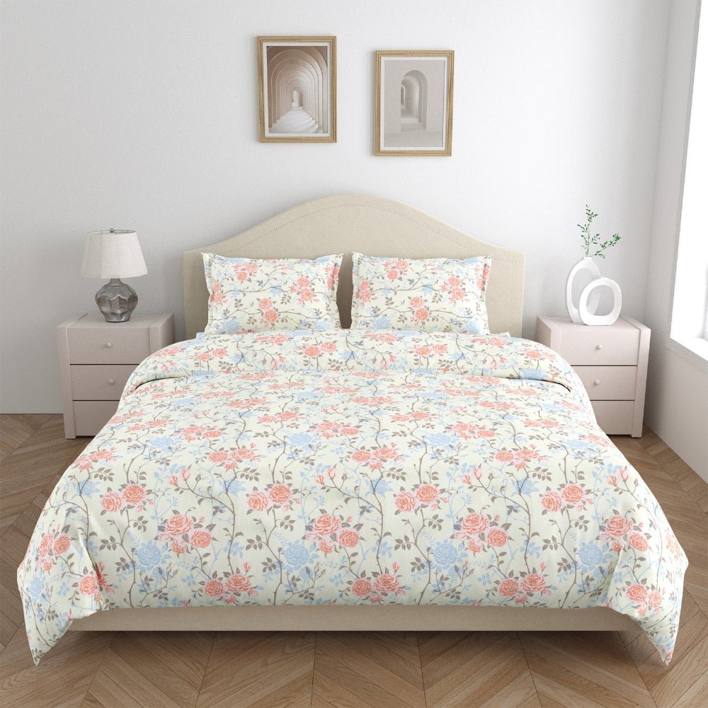 Petal haze 100% Combed Cotton 144 TC King Flat Bedsheet - Bedsheets | haus & kinder