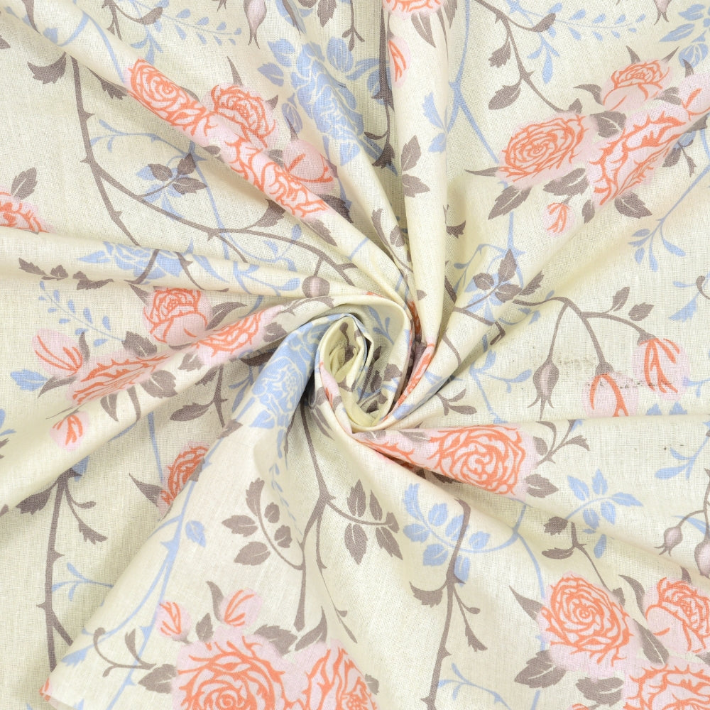 100% Combed Cotton 144 TC King Flat Bedsheet Petalhaze