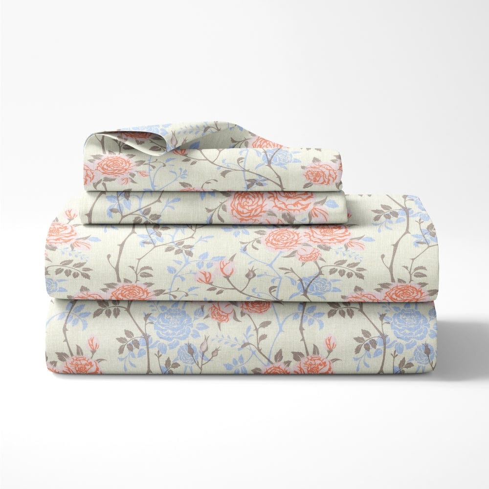 100% Combed Cotton 144 TC Double Flat Bedsheet Petalhaze