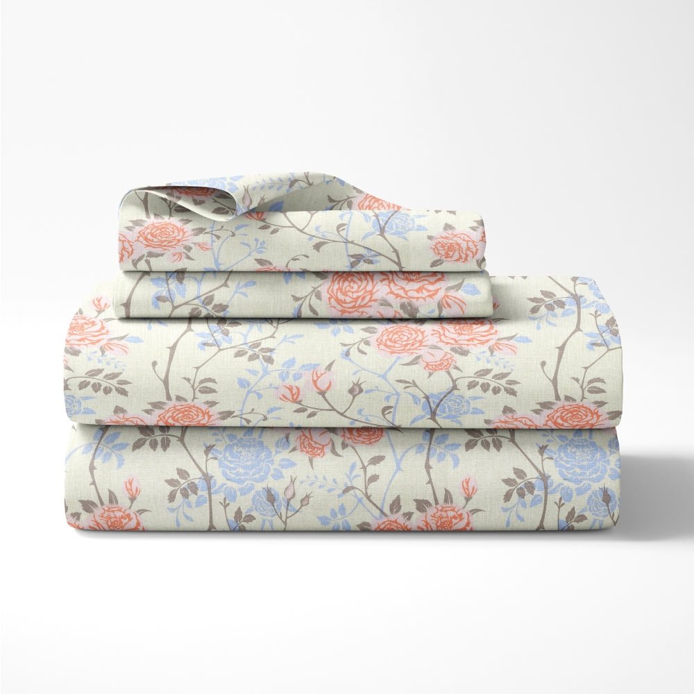 Petal haze 100% Combed Cotton 144 TC King Flat Bedsheet - Bedsheets | haus & kinder